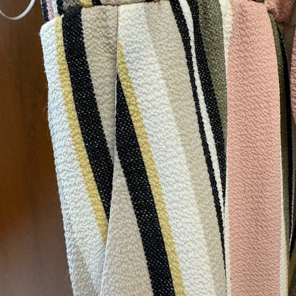 As U Wish striped wide leg jumpsuit spaghetti strap SM 20 in inseam elastic back - Picture 7 of 7